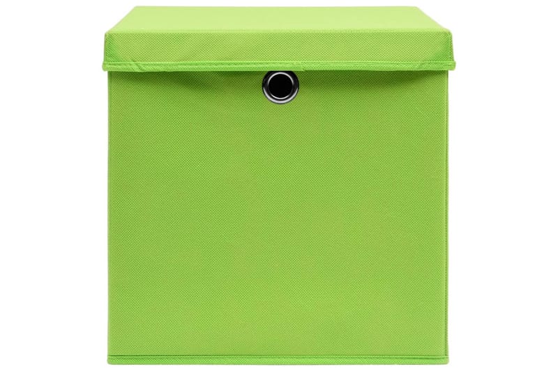 Förvaringslådor med lock 4 st grön 32x32x32 cm tyg - Grön - Förvaringslådor