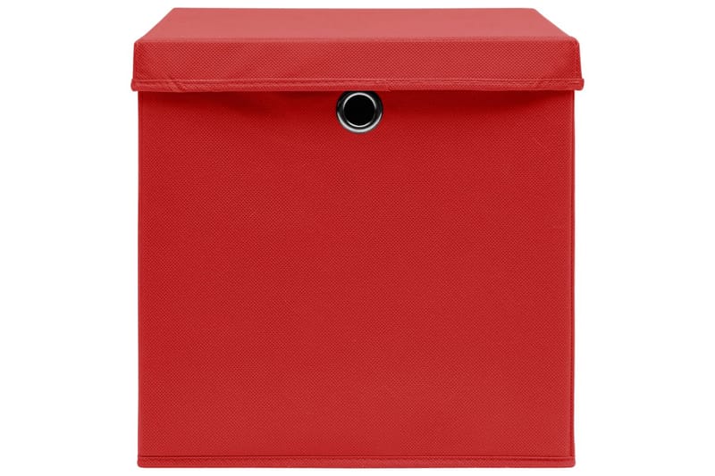 Förvaringslådor med lock 4 st röd 32x32x32 cm tyg - Röd - Förvaring - Småförvaring - Förvaringslådor