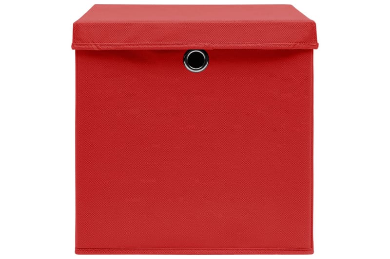 Förvaringslådor med lock 4 st röd 32x32x32 cm tyg - Röd - Förvaringslådor
