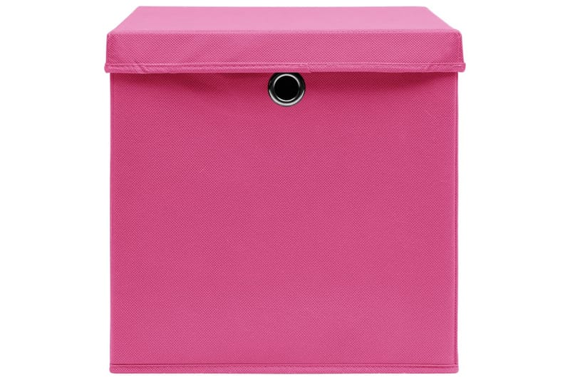 Förvaringslådor med lock 4 st rosa 32x32x32 cm tyg - Rosa - Förvaring - Småförvaring - Förvaringslådor