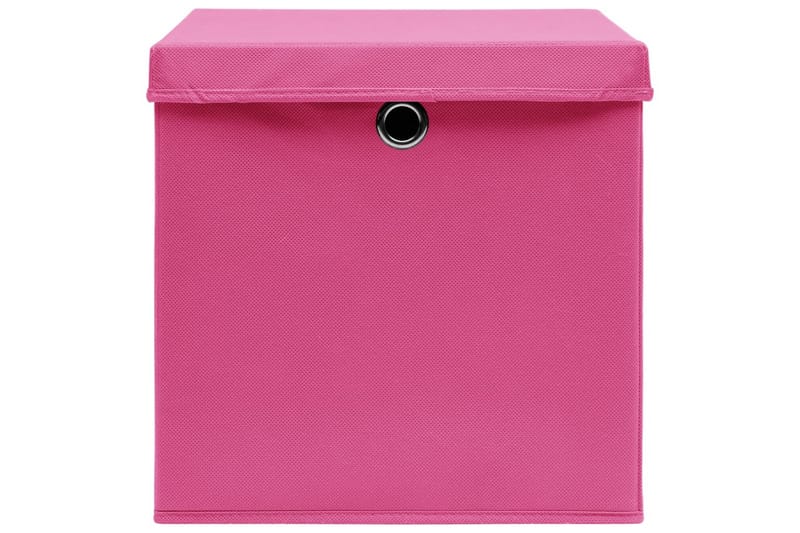 Förvaringslådor med lock 4 st rosa 32x32x32 cm tyg - Rosa - Förvaringslådor
