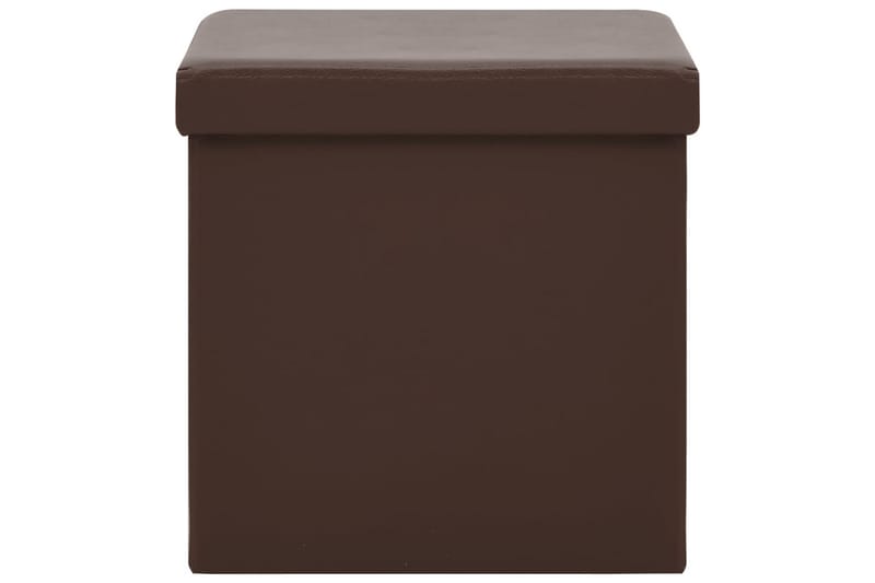 Hopfällbar förvaringspall brun PVC - Brun - Förvaring - Småförvaring - Förvaringslådor