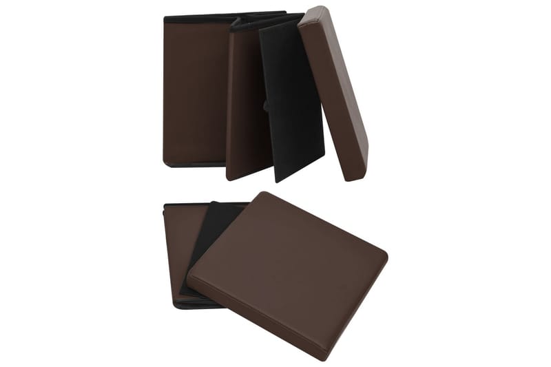 Hopfällbar förvaringspall brun PVC - Brun - Förvaring - Småförvaring - Förvaringslådor