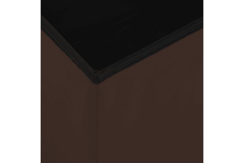 Hopfällbar förvaringspall brun PVC - Brun - Förvaring - Småförvaring - Förvaringslådor