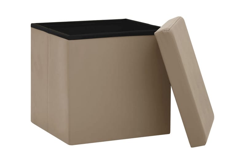 Hopfällbar förvaringspall cappuccino PVC - Cappuccino - Förvaring - Småförvaring - Förvaringslådor