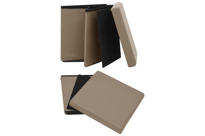 Hopfällbar förvaringspall cappuccino PVC - Cappuccino - Förvaring - Småförvaring - Förvaringslådor