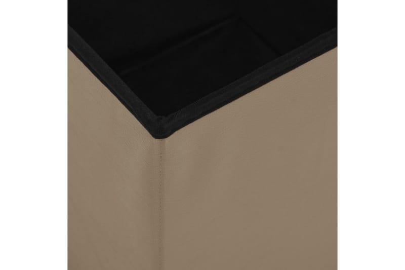 Hopfällbar förvaringspall cappuccino PVC - Cappuccino - Förvaring - Småförvaring - Förvaringslådor
