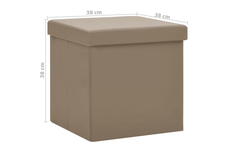 Hopfällbar förvaringspall cappuccino PVC - Cappuccino - Förvaring - Småförvaring - Förvaringslådor