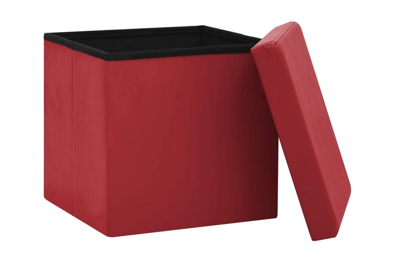 Hopfällbar förvaringspall vinröd PVC - Vinröd - Förvaring - Småförvaring - Förvaringslådor