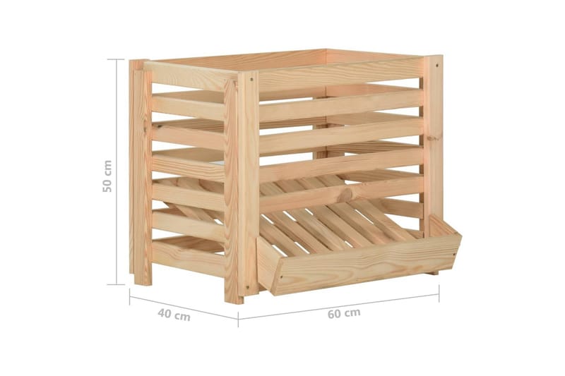 Potatislåda 60x40x50 cm massiv furu - Brun - Förvaring - Småförvaring - Förvaringslådor