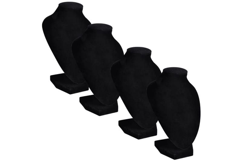 Smyckeshållare 9x8,5x15 cm flanell MDF svart 4-pack - Svart - Förvaring - Småförvaring - Förvaringslådor