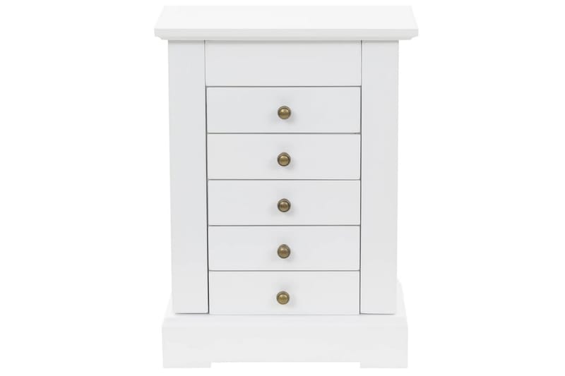 Smyckeskrin med spegel MDF 25x13,5x34 cm - Vit - Förvaring - Småförvaring - Förvaringslådor