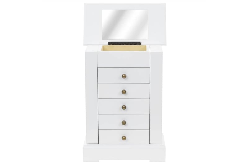 Smyckeskrin med spegel MDF 25x13,5x34 cm - Vit - Förvaring - Småförvaring - Förvaringslådor
