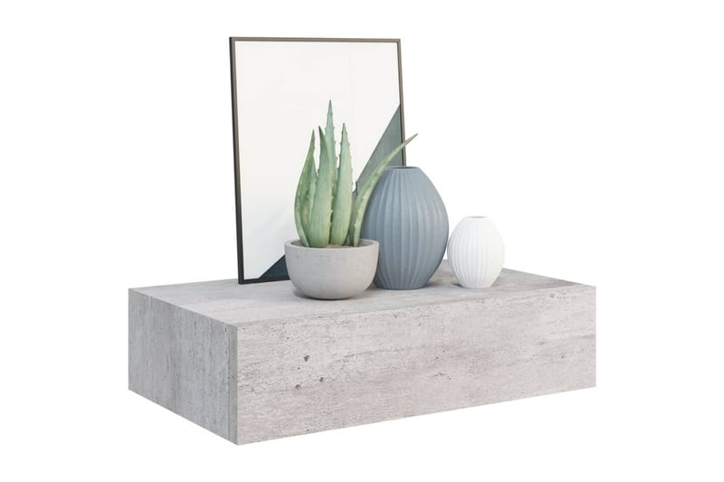 Vägglådor betonggrå 2 st 40x23,5x10 cm MDF - Betonggrå - Förvaring - Småförvaring - Förvaringslådor