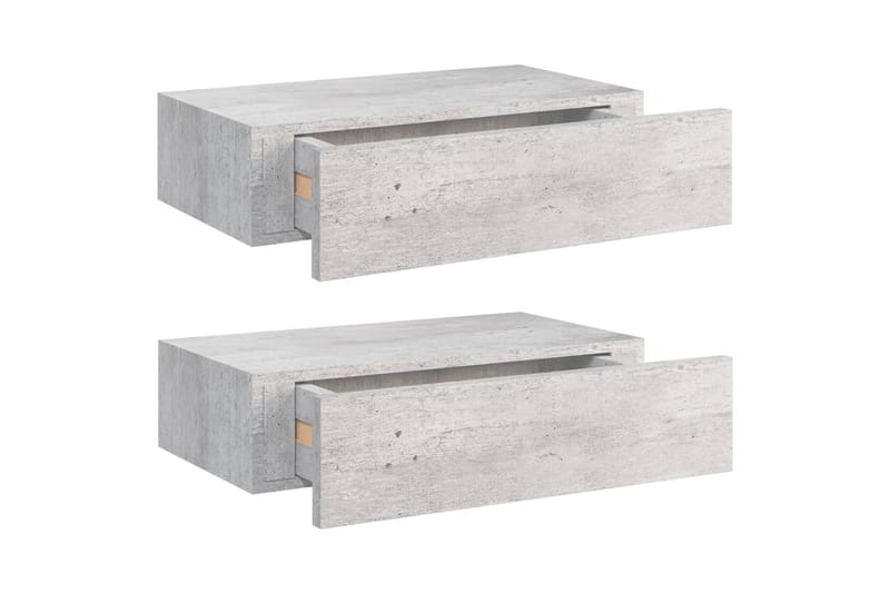 Vägglådor betonggrå 2 st 40x23,5x10 cm MDF - Betonggrå - Förvaring - Småförvaring - Förvaringslådor