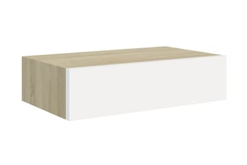 Vägglådor ek och vit 2 st 40x23,5x10 cm MDF