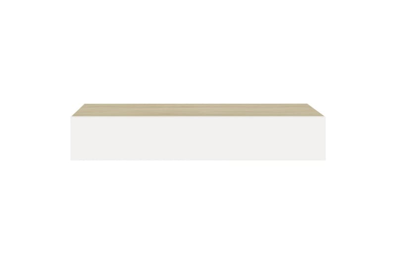 Vägglådor ek och vit 2 st 60x23,5x10 cm MDF - Vit/Trä - Förvaring - Småförvaring - Förvaringslådor