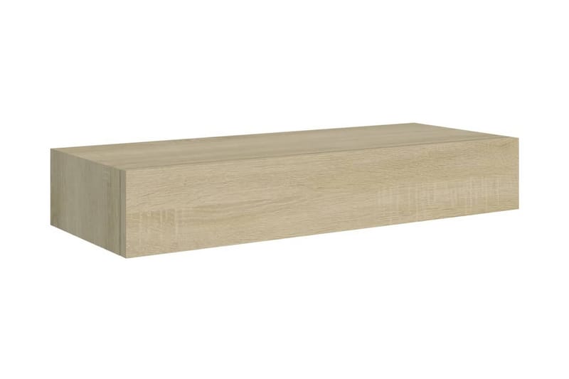 Väggmonterad låda 2 st ek 60x23,5x10 cm MDF - Brun - Förvaringslådor