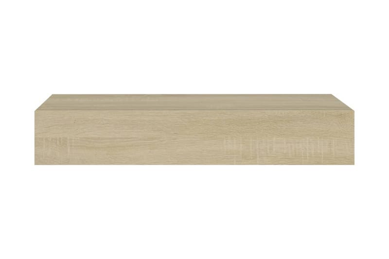 Väggmonterad låda 2 st ek 60x23,5x10 cm MDF - Brun - Förvaringslådor