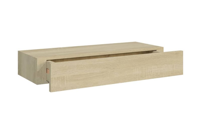 Väggmonterad låda 2 st ek 60x23,5x10 cm MDF - Brun - Förvaringslådor