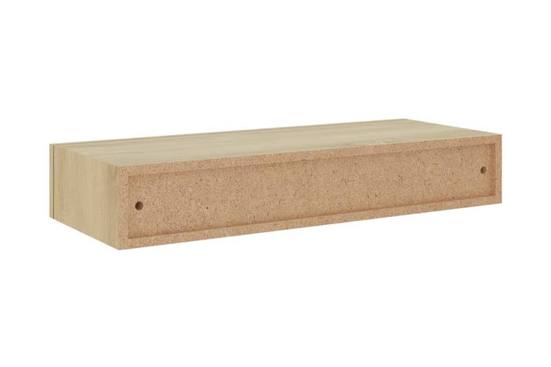 Väggmonterad låda 2 st ek 60x23,5x10 cm MDF - Brun - Förvaringslådor