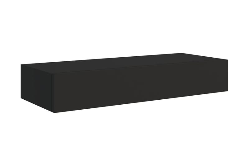 Väggmonterad låda 2 st svart 60x23,5x10 cm MDF - Svart - Förvaring - Småförvaring - Förvaringslådor