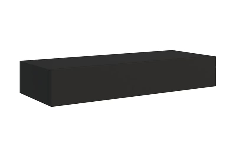 Väggmonterad låda 2 st svart 60x23,5x10 cm MDF - Svart - Förvaringslådor