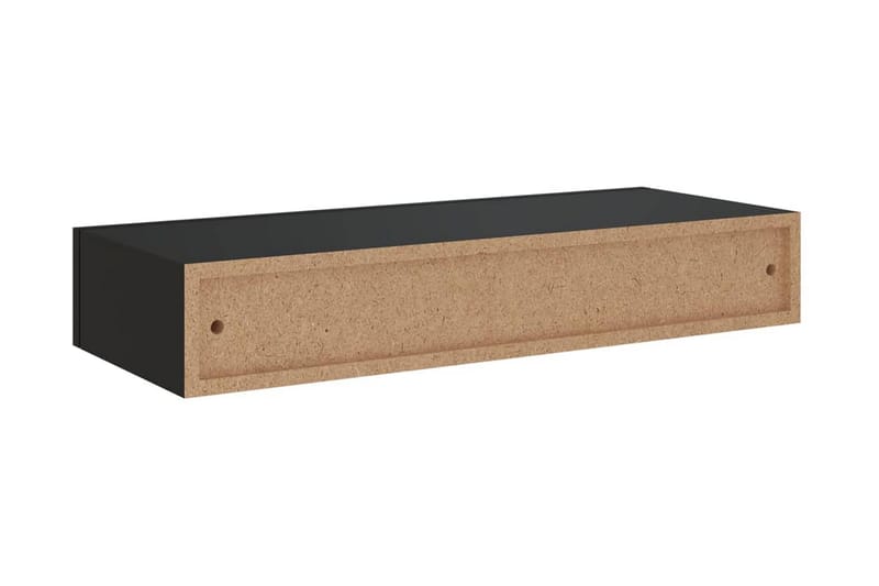 Väggmonterad låda 2 st svart 60x23,5x10 cm MDF - Svart - Förvaring - Småförvaring - Förvaringslådor