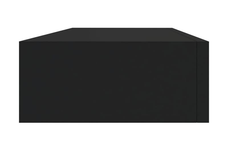 Väggmonterad låda 2 st svart 60x23,5x10 cm MDF - Svart - Förvaringslådor