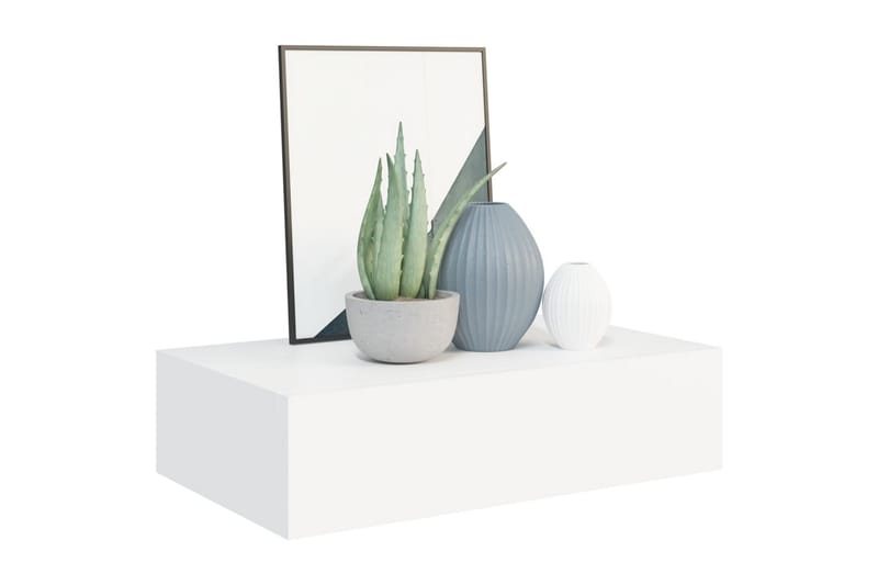 Väggmonterad låda 2 st vit 40x23,5x10 cm MDF - Vit - Förvaring - Småförvaring - Förvaringslådor