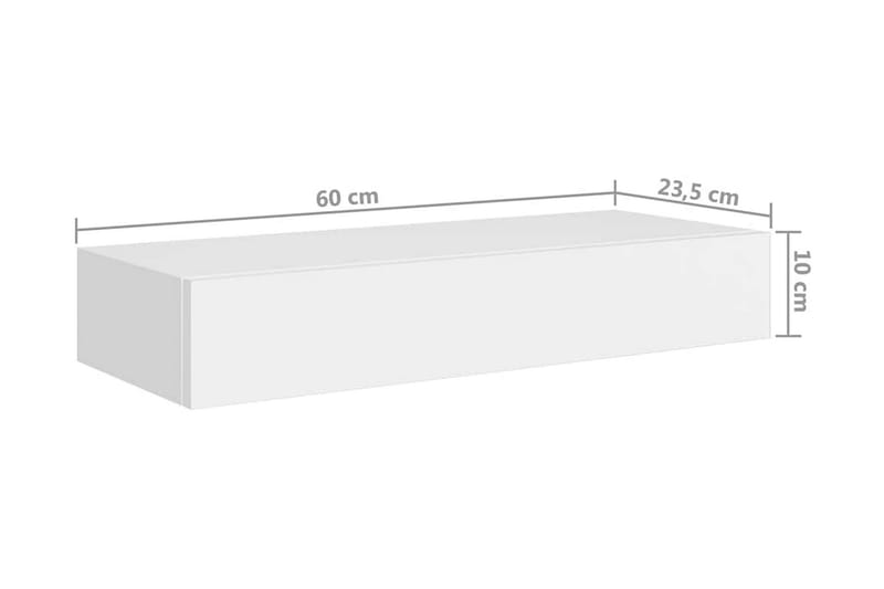 Väggmonterad låda 2 st vit 60x23,5x10 cm MDF - Vit - Förvaring - Småförvaring - Förvaringslådor