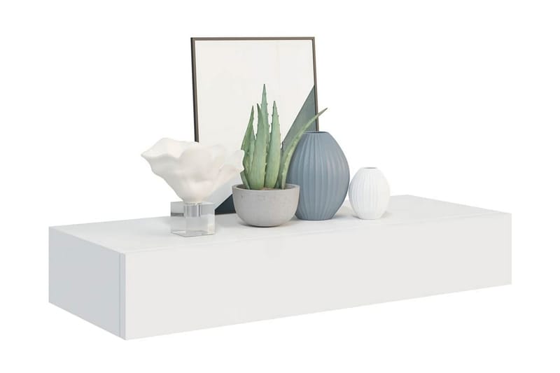 Väggmonterad låda 2 st vit 60x23,5x10 cm MDF - Vit - Förvaring - Småförvaring - Förvaringslådor