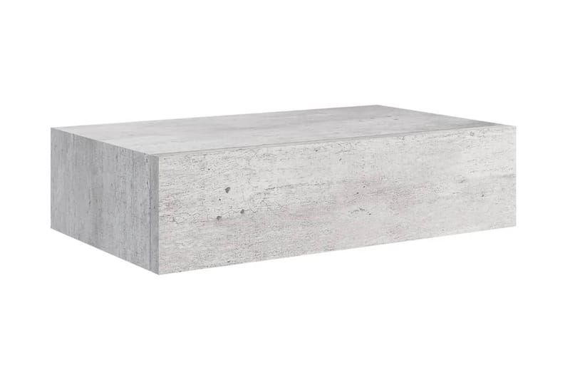 Väggmonterad låda betonggrå 40x23,5x10 cm MDF - Betonggrå - Förvaringslådor