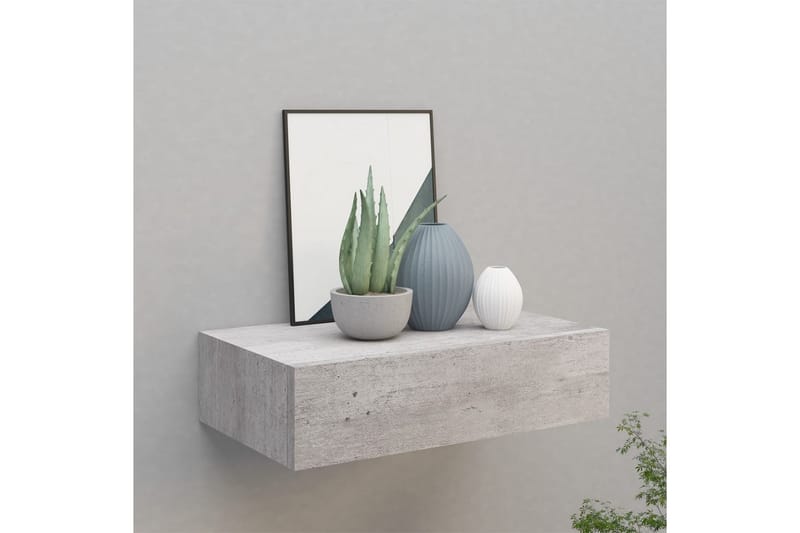 Väggmonterad låda betonggrå 40x23,5x10 cm MDF - Betonggrå - Förvaring - Småförvaring - Förvaringslådor