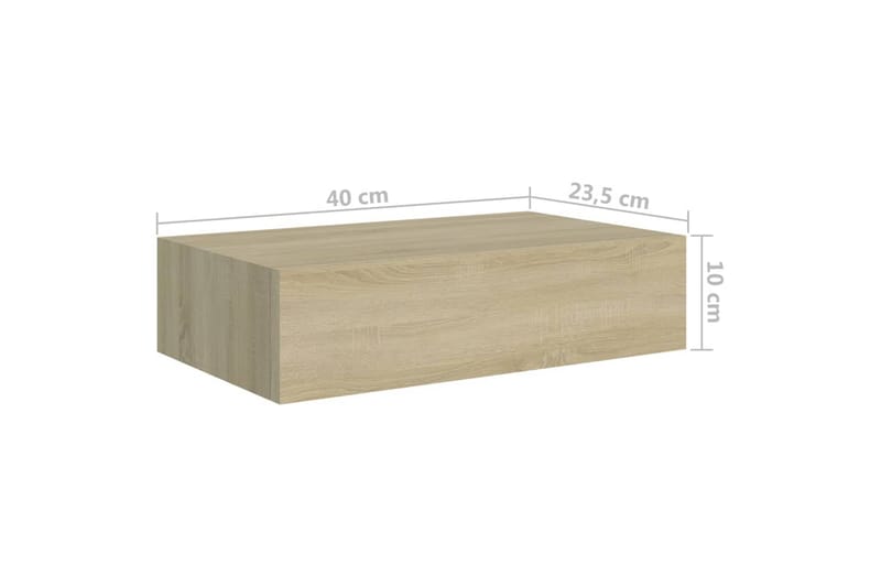 Väggmonterad låda ek 40x23,5x10 cm MDF - Brun - Förvaringslådor