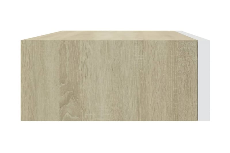 Väggmonterad låda ek och vit 40x23,5x10 cm MDF - Grå - Förvaring - Småförvaring - Förvaringslådor