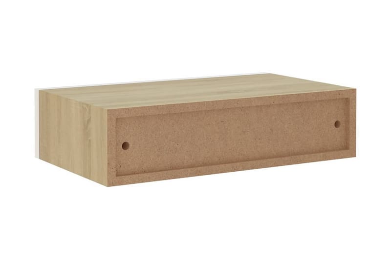 Väggmonterad låda ek och vit 40x23,5x10 cm MDF - Grå - Förvaring - Småförvaring - Förvaringslådor