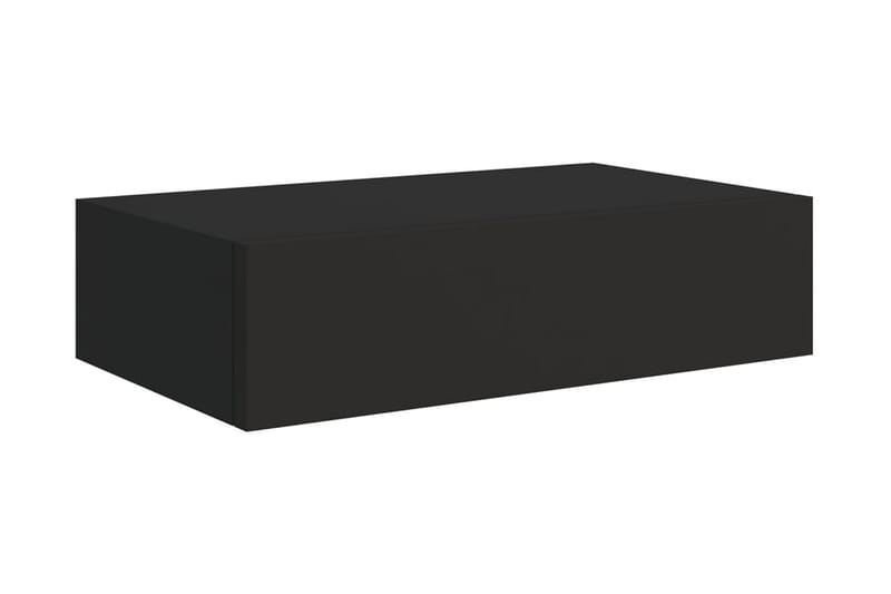 Väggmonterad låda svart 40x23,5x10 cm MDF - Svart - Förvaringslådor