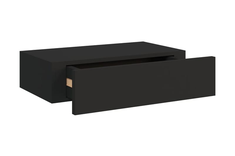 Väggmonterad låda svart 40x23,5x10 cm MDF - Svart - Förvaringslådor