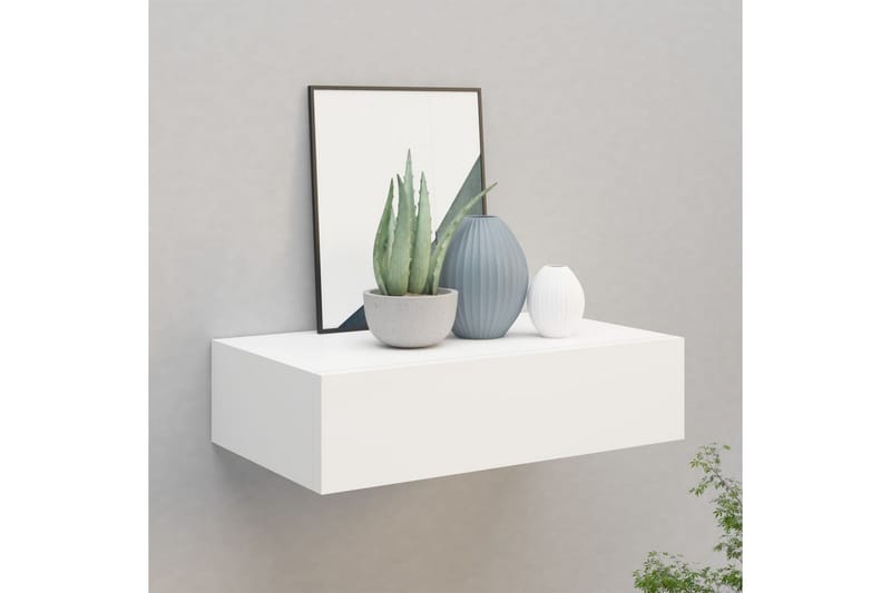 Väggmonterad låda vit 40x23,5x10 cm MDF - Vit - Förvaring - Småförvaring - Förvaringslådor