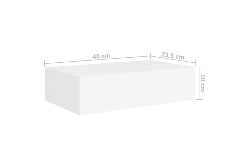 Väggmonterad låda vit 40x23,5x10 cm MDF - Vit - Förvaringslådor