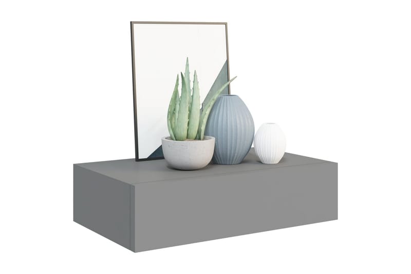 Väggmonterade lådor grå 2 st 40x23,5x10 cm MDF - Grå - Förvaring - Småförvaring - Förvaringslådor