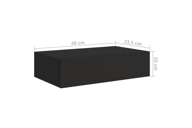 Väggmonterade lådor svart 2 st 40x23,5x10 cm MDF - Svart - Förvaringslådor