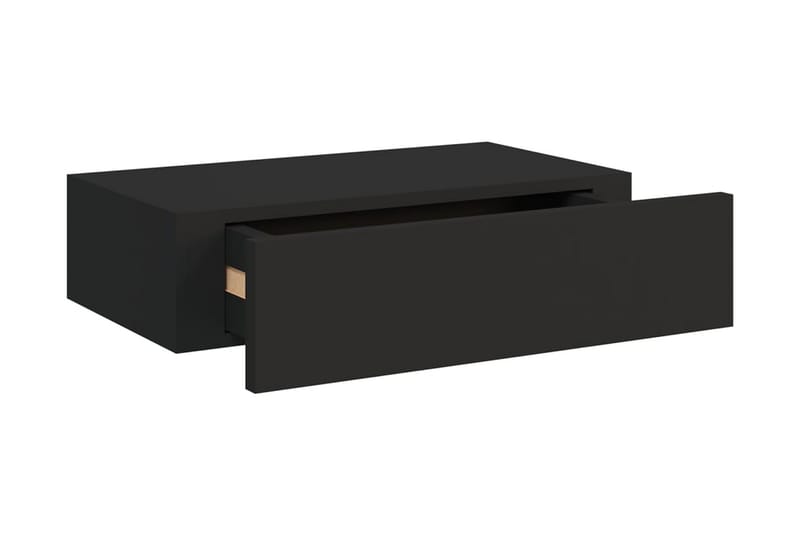 Väggmonterade lådor svart 2 st 40x23,5x10 cm MDF - Svart - Förvaringslådor