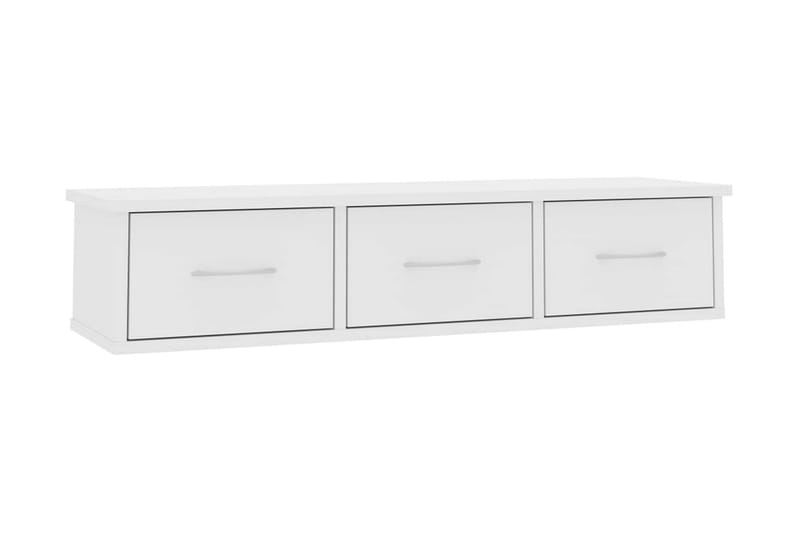 Väggmonterade lådor vit högglans 88x26x18,5 cm spånskiva - Vit högglans - Förvaringslådor