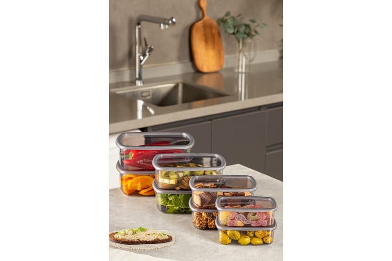 Förvaringslådesats (8 delar) Rasalas8 Antracit - Mörkgrå - Förvaring - Småförvaring - Förvaringslådor