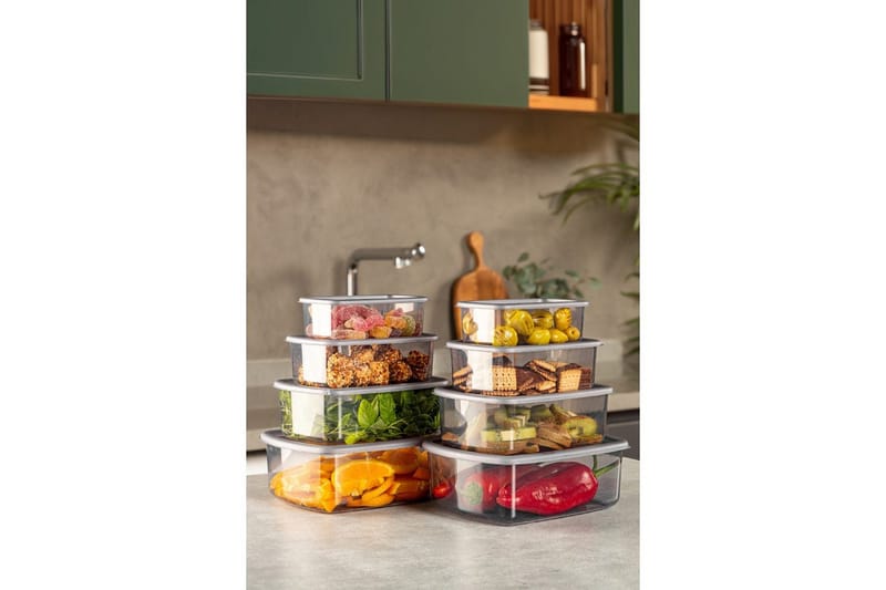 Förvaringslådesats (8 delar) Rasalas8 Antracit - Mörkgrå - Förvaring - Småförvaring - Förvaringslådor