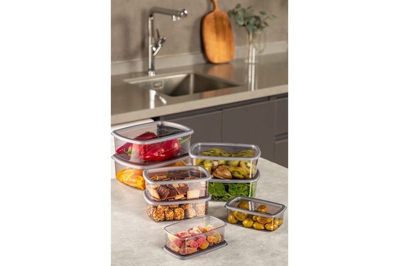 Förvaringslådesats (8 delar) Rasalas8 Antracit - Mörkgrå - Förvaring - Småförvaring - Förvaringslådor