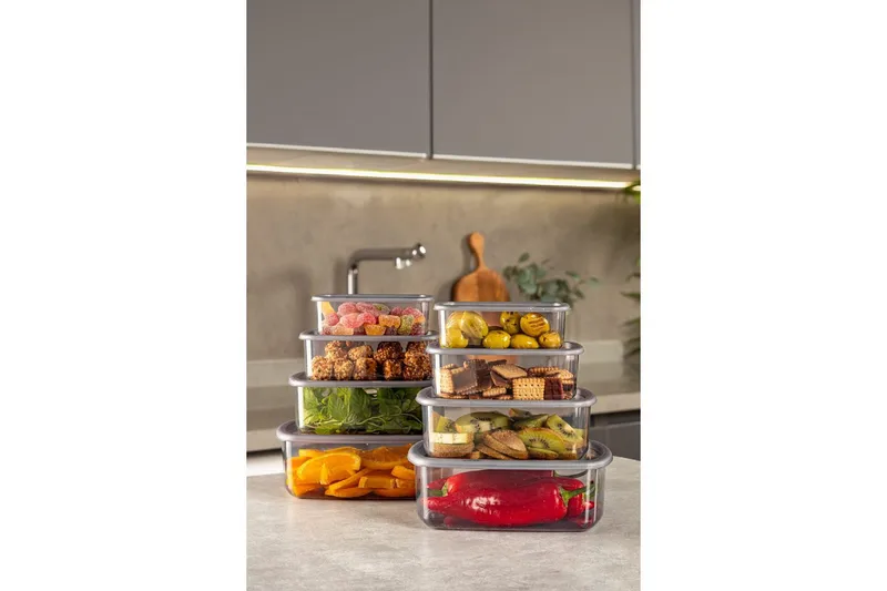 Förvaringslådesats (8 delar) Rasalas8 Antracit, Mörkgrå