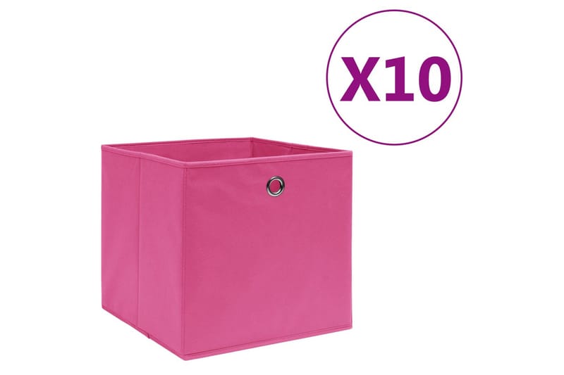 Förvaringslådor 10 st non-woven tyg 28x28x28 cm rosa - Rosa - Förvaringslådor